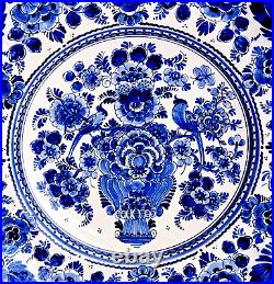 Delft XXL Charger Wall Plate 18.7 Inches Hand-painted Excellent Rare