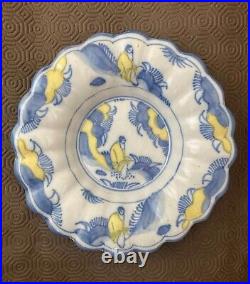 Delft blue and white pottery plate