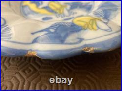Delft blue and white pottery plate