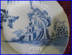 Delft blue & white tin glaze vintage Georgian antique wall plate charger B