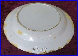 Delft blue & white tin glaze vintage Georgian antique wall plate charger B