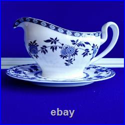 Delft by Minton Gravy Boat & Stand Blue And White Bone China Quality England