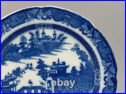 Dinner plate Leeds Pottery Pearlware Blue & White Longbridge Pattern C1800-10