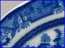 Dinner plate Leeds Pottery Pearlware Blue & White Longbridge Pattern C1800-10