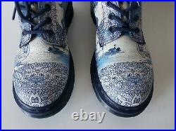 Dr Doc Martens 1460 Pascal Willow China Plate boots blue white UK 5 EU 38 US 7