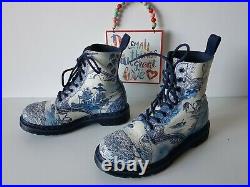 Dr Doc Martens 1460 Pascal Willow China Plate boots blue white UK 5 EU 38 US 7