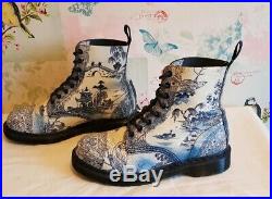 Dr Martens 1460 PASCAL WILLOW Blue White China Ankle Boots UK6 EU39 Excellent
