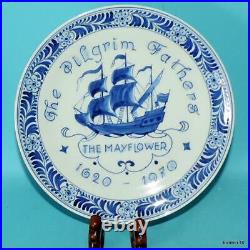 Dutch Delft Holland Porceleyne Fles Recomanding Pelgrim Mayflower Plate