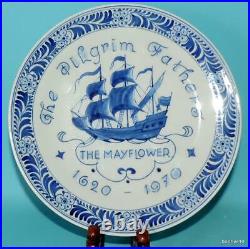 Dutch Delft Holland Porceleyne Fles Recomanding Pelgrim Mayflower Plate
