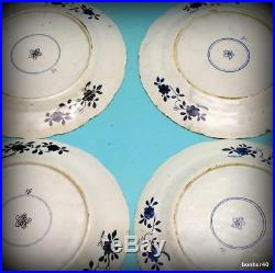 Dutch Makkum Holland Delft Frisian Folk Art Antique Blue White, Kangxi, Plates