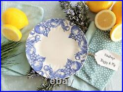 EIGHT Blue and White Plates/Dishes. Mismatched Blue & White Transferware Plates