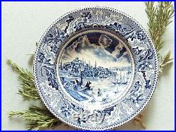 EIGHT Mismatched Blue and White China Plates. Blue and White Transferware Plates
