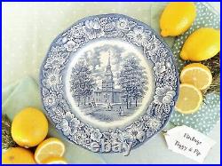 EIGHT Mismatched Blue and White Plates/Dishes. Blue & White Transferware Plates