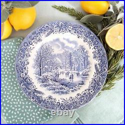 EIGHT Mismatched Blue and White Transferware Plates/Dishes. Mix and Match Plates