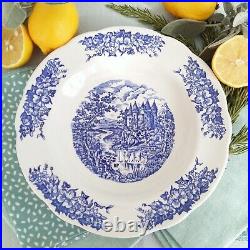 EIGHT Mismatched Blue and White Transferware Plates/Dishes. Mix and Match Plates