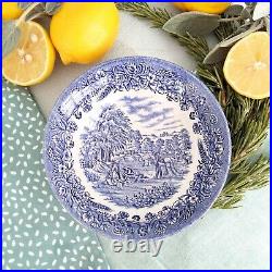 EIGHT Mismatched Blue and White Transferware Plates/Dishes. Mix and Match Plates