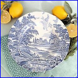 EIGHT Mismatched Blue and White Transferware Plates/Dishes. Mix and Match Plates