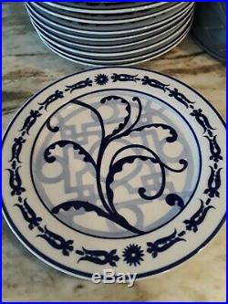 ESTATE SALE VINTAGE LOT OF 12 Bombay China Dinner Plates Blue White. NO CHIPS