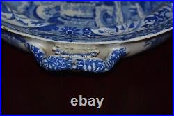 Early 19c Blue and White Transfer-Printed Spode Italian Pattern Hot Water Plate