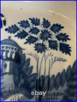 Early POLYCHROME 18th C Antique Dutch Delft Platter RARE 11 X 9.25 Blue White