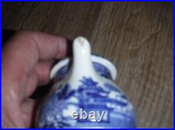 Early Wedgwood Blue & White Willow Pattern Miniature Tea Set & Dinner Plates