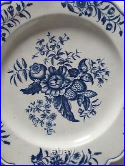 Early Worcester Blue & White Plate, Pine Cone Pattern, Dr Wall