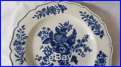 Early Worcester Plate. Blue & White To Base. Circa 1760-1770. Pinecone