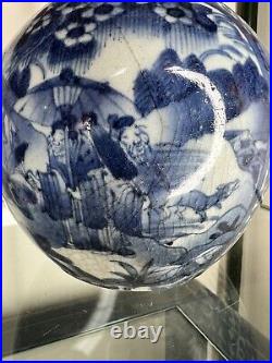 Edo Period Japanese Porcelain Figural Jug / Ewer Blue White 17thC Antique