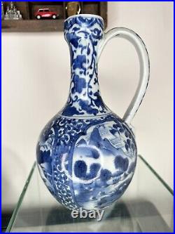 Edo Period Japanese Porcelain Figural Jug / Ewer Blue White 17thC Antique