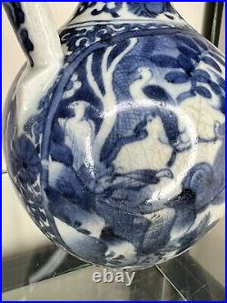 Edo Period Japanese Porcelain Figural Jug / Ewer Blue White 17thC Antique