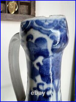 Edo Period Japanese Porcelain Figural Jug / Ewer Blue White 17thC Antique