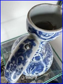 Edo Period Japanese Porcelain Figural Jug / Ewer Blue White 17thC Antique