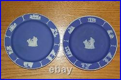 Eight Antique Wedgwood Cobalt Blue Jasper Ware 6 Dessert Plates (c. 1920)