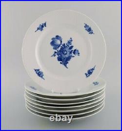 Eight Royal Copenhagen Blue Flower Braided dinner plates. Model number 10/8097