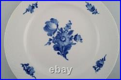 Eight Royal Copenhagen Blue Flower Braided dinner plates. Model number 10/8097