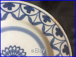 English Blue & White Early 1700s Delft Plate
