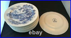 Enoch Wedgwood Tunstall Countryside Dinner Plate Blue White England 10 (15)