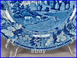 Enoch Wood Cashiobury Hertfordshire Blue Transferware 8 5/8 Inch Plate