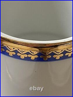 Epiag DF Porcelain Cobalt Blue & Gold Dessert Plates, Coffee Pot, Cups Set 34pc
