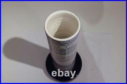 Ettore Sottsass Pottery Geo Vase Blue & White Stripes Italian Signed 11/15 Ed