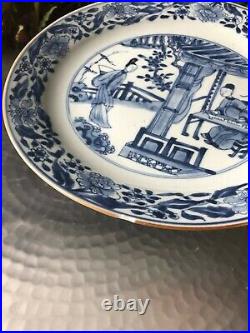 Excellent Antique Chinese Kangxi Period Blue & White Figural Pattern Plate 2