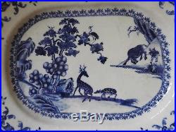 Excellent Large Chinese Blue & White Octagonal Dish Qianlong 18th Century