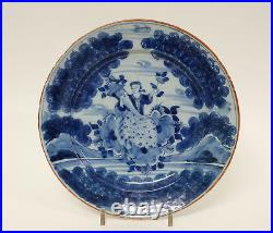 Exceptional 13 early 18thC Dutch Delft Pottery Blue and White Charger Plate