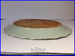FINE CHINESE 18th C QIANLONG BLUE WHITE PLATTER PLATE OVAL DISH 13 FLORAL VGC