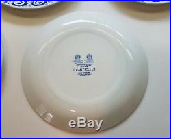 FIVE Johnson Brothers Blue & White Chanticleer Rooster Dinner Plates 10