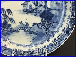 Fantastic Antique Chinese Blue And White Porcelain Plate With Beautiful Details