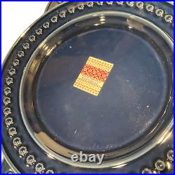 Fapor Portugal 7 Dinner Plates 11.5 Dark Navy Blue Delmar Raised Dots vapor