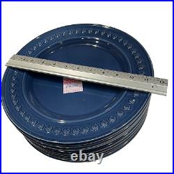 Fapor Portugal 7 Dinner Plates 11.5 Dark Navy Blue Delmar Raised Dots vapor