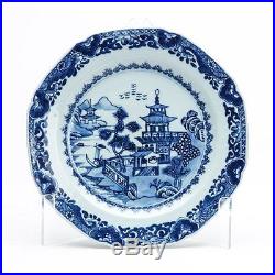 Fine Antique Chinese Blue & White Landscape Plate 18th C