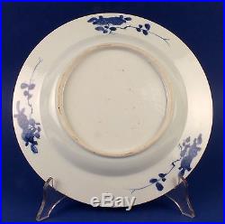 Fine Antique Pair of Chinese Blue & White Porcelain Big Plates 1662-1722 Kangxi